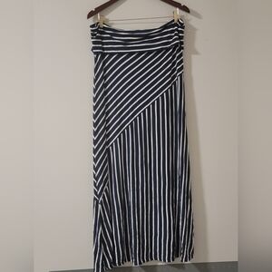 Nwot MIK Black and White Striped Rayon Maxi Skirt. Size XL